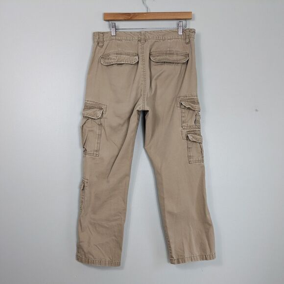 Vintage Cargo Pants Y2K Gorpcore Utility Skater Wide Paratrooper Tan 34 X 30
